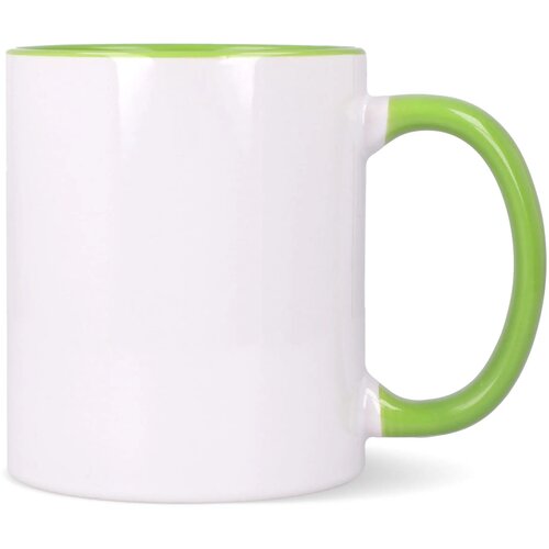 Mok subli Oslo gekleurde binnenkant &amp; handvat 300ml wit / lichtgroen