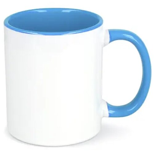 Mok subli Oslo gekleurde binnenkant &amp; handvat 300ml wit / lichtblauw