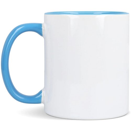 Mok subli Oslo gekleurde binnenkant &amp; handvat 300ml wit / lichtblauw