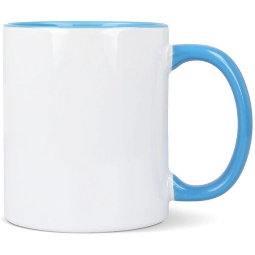 Mok subli Oslo gekleurde binnenkant &amp; handvat 300ml wit / lichtblauw