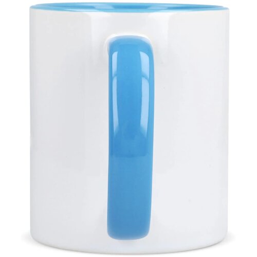 Mok subli Oslo gekleurde binnenkant &amp; handvat 300ml wit / lichtblauw