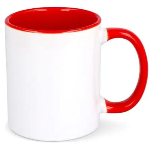 Mok subli Oslo gekleurde binnenkant &amp; handvat 300ml wit / rood