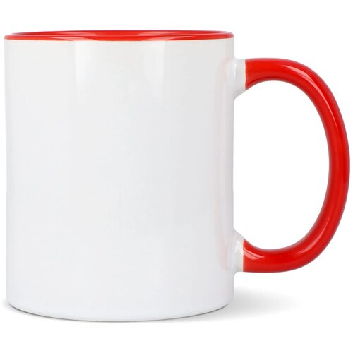 Mok subli Oslo gekleurde binnenkant &amp; handvat 300ml wit / rood