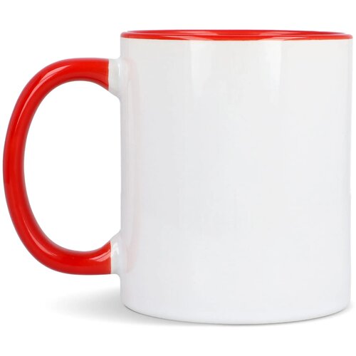 Mok subli Oslo gekleurde binnenkant &amp; handvat 300ml wit / rood