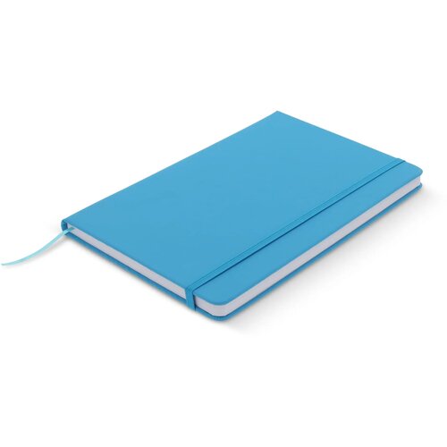 Notitieboek A5 PU met puntraster pagina's lichtblauw