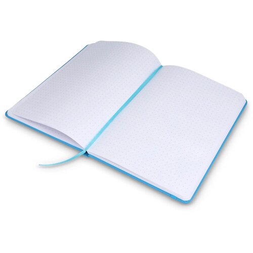 Notitieboek A5 PU met puntraster pagina's lichtblauw