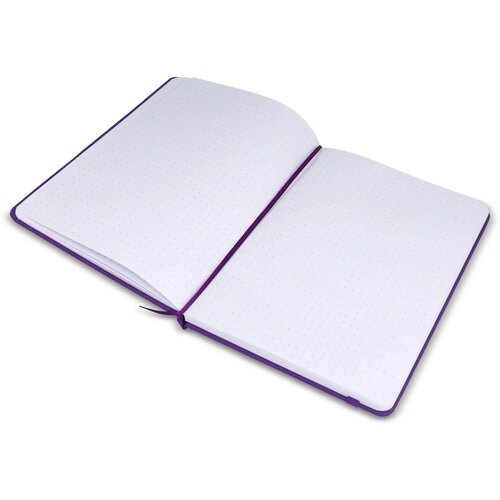 Notitieboek A5 PU met puntraster pagina's paars