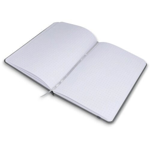 Notitieboek A5 PU met puntraster pagina's licht grijs