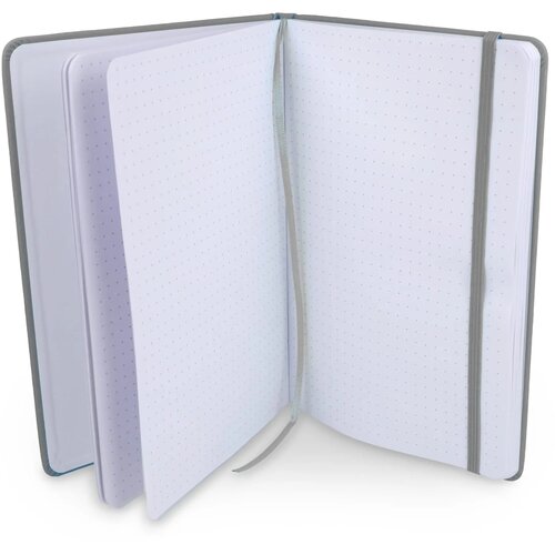 Notitieboek A5 PU met puntraster pagina's licht grijs