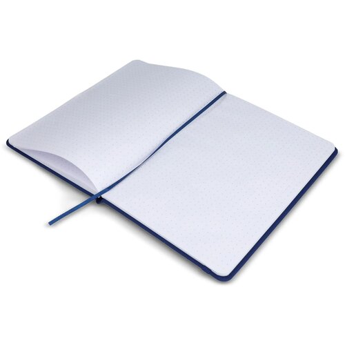 Notitieboek A5 PU met puntraster pagina's donkerblauw