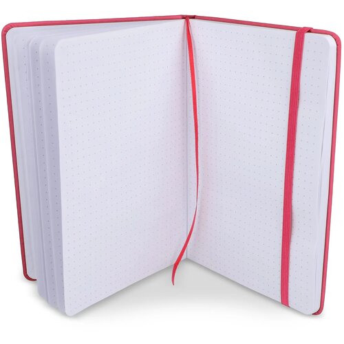 Notitieboek A5 PU met puntraster pagina's roze