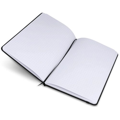 Notitieboek A5 PU met puntraster pagina's zwart