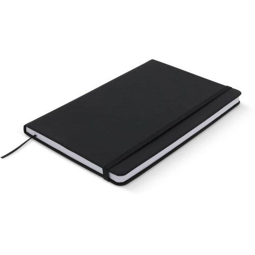 Notitieboek A5 PU met puntraster pagina's zwart