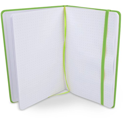 Notitieboek A5 PU met puntraster pagina's lichtgroen