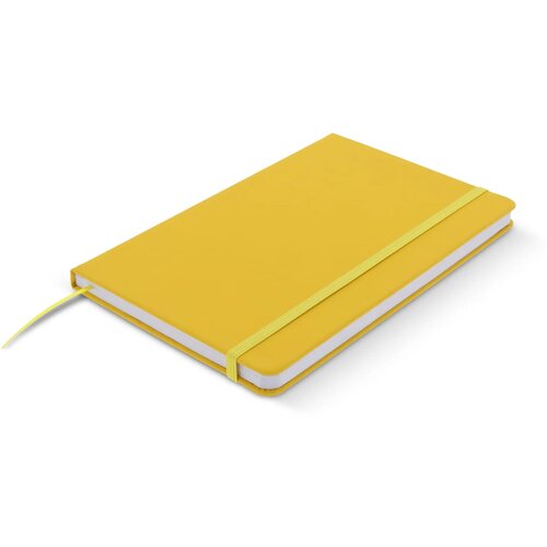 Notitieboek A5 PU met puntraster pagina's geel
