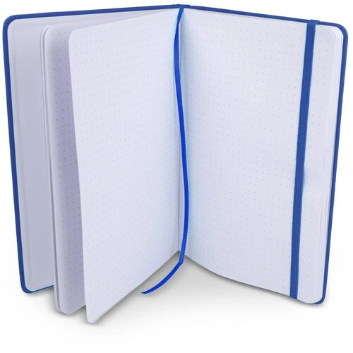 Notitieboek A5 PU met puntraster pagina's blauw