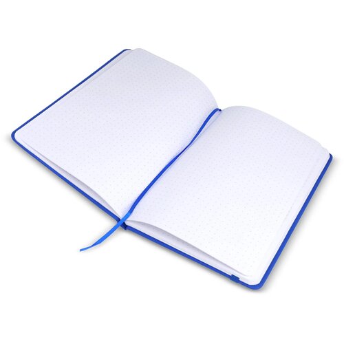 Notitieboek A5 PU met puntraster pagina's blauw
