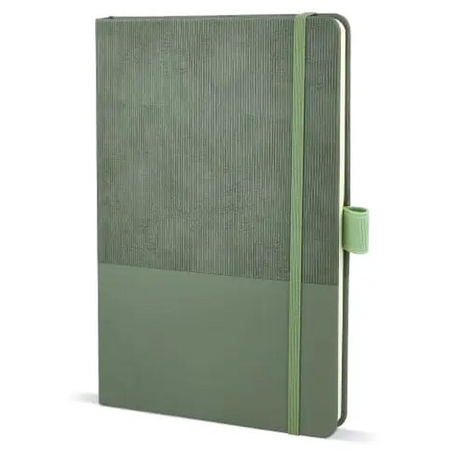 Notitieboek Thermo-leder A5 donker bruin / groen