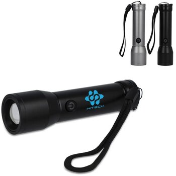 Oplaadbare IPX4-zaklamp van gerecycled aluminium zilver