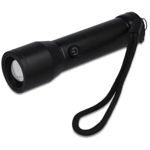 Oplaadbare IPX4-zaklamp van gerecycled aluminium zwart