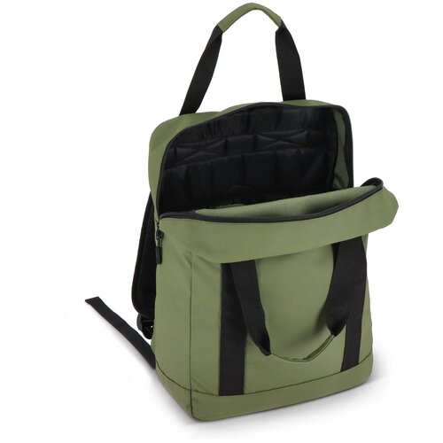 PU gecoate 600D gerecycled PET rugzak 27.5 x 12 x 37.5 cm 12 L olijfgroen