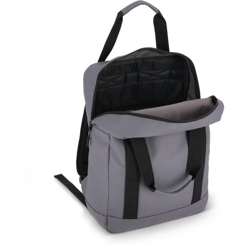 PU gecoate 600D gerecycled PET rugzak 27.5 x 12 x 37.5 cm 12 L grijs