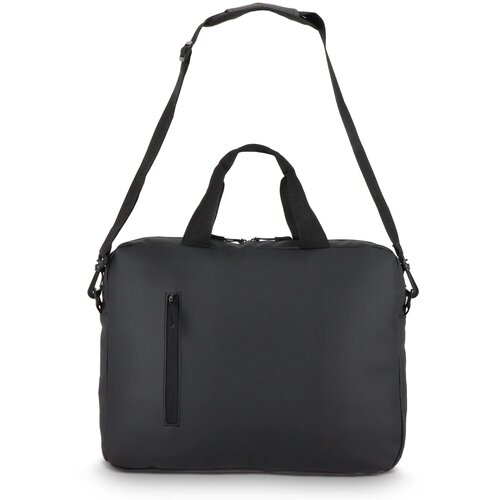 PU SoMa laptop messenger tas 28 x 38 x 5 cm zwart