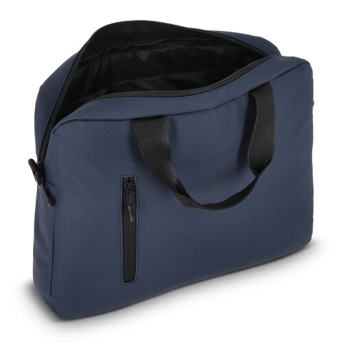PU SoMa laptop messenger tas 28 x 38 x 5 cm donkerblauw