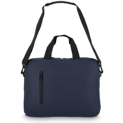 PU SoMa laptop messenger tas 28 x 38 x 5 cm donkerblauw