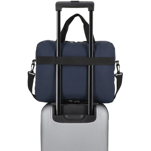 PU SoMa laptop messenger tas 28 x 38 x 5 cm donkerblauw
