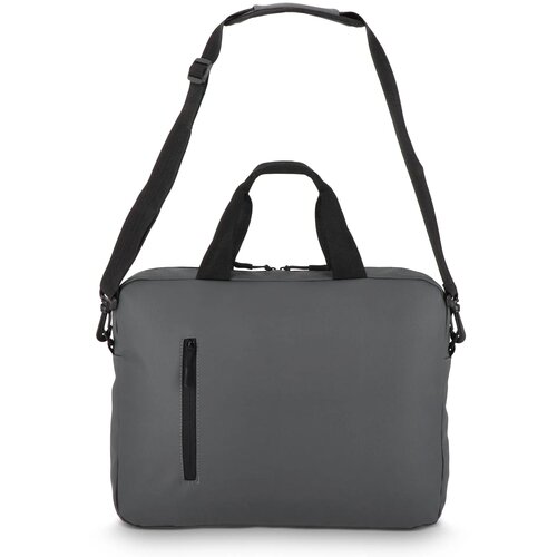 PU SoMa laptop messenger tas 28 x 38 x 5 cm grijs