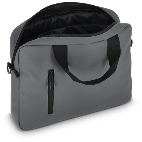 PU SoMa laptop messenger tas 28 x 38 x 5 cm grijs
