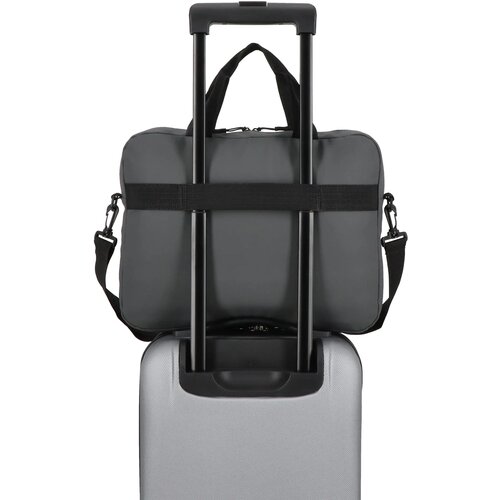 PU SoMa laptop messenger tas 28 x 38 x 5 cm grijs