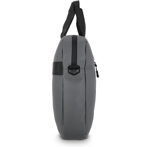 PU SoMa laptop messenger tas 28 x 38 x 5 cm grijs