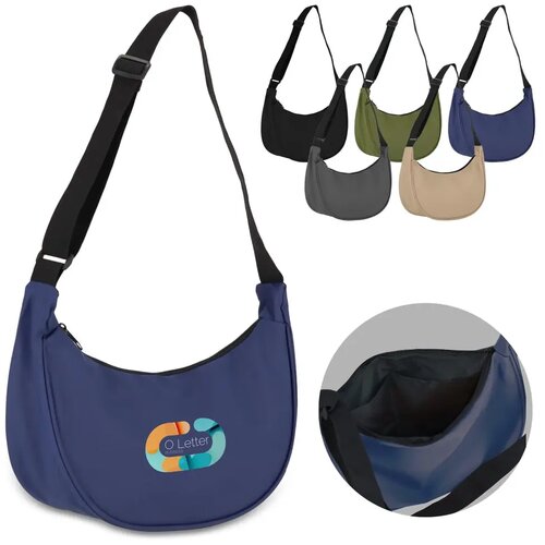 PU-gecoat R-PET 600D halve maan sling tas