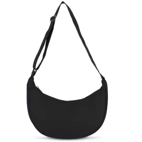 PU-gecoat R-PET 600D halve maan sling tas zwart