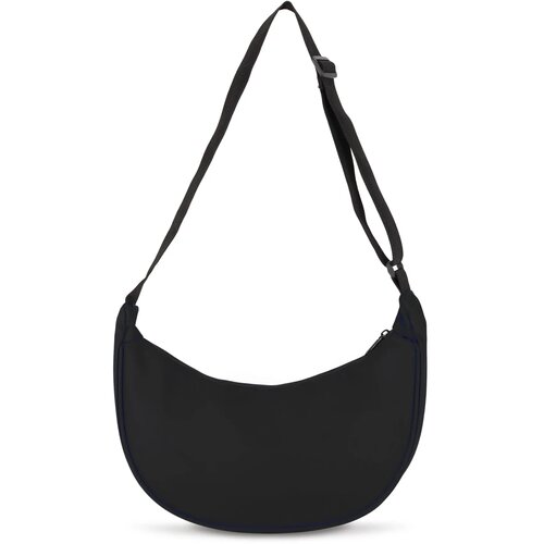 PU-gecoat R-PET 600D halve maan sling tas zwart
