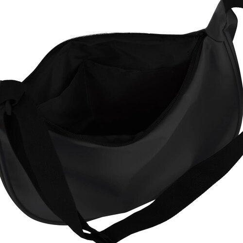 PU-gecoat R-PET 600D halve maan sling tas zwart