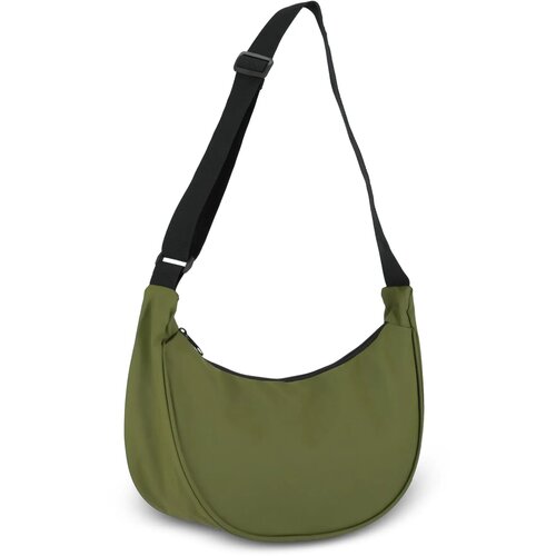 PU-gecoat R-PET 600D halve maan sling tas olijfgroen