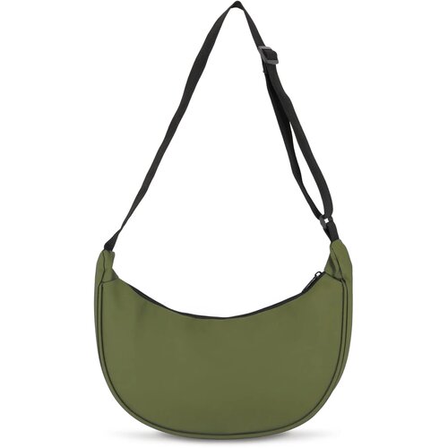 PU-gecoat R-PET 600D halve maan sling tas olijfgroen