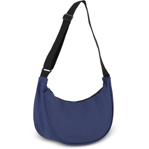 PU-gecoat R-PET 600D halve maan sling tas donkerblauw