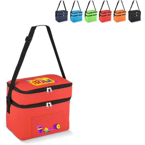 R-PET 600D koeltas met dubbele compartimenten, 30 x 20 x 24 cm, 12L
