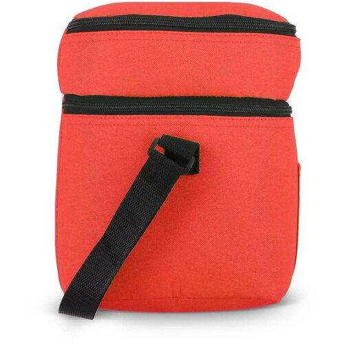 R-PET 600D koeltas met dubbele compartimenten, 30 x 20 x 24 cm, 12L rood