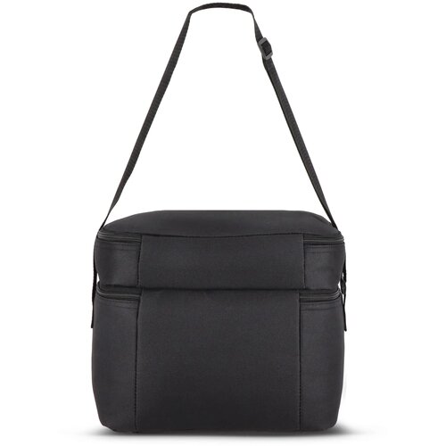 R-PET 600D koeltas met dubbele compartimenten, 30 x 20 x 24 cm, 12L zwart