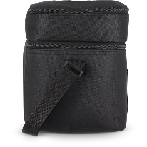 R-PET 600D koeltas met dubbele compartimenten, 30 x 20 x 24 cm, 12L zwart
