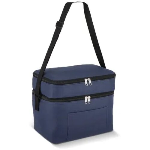 R-PET 600D koeltas met dubbele compartimenten, 30 x 20 x 24 cm, 12L donkerblauw