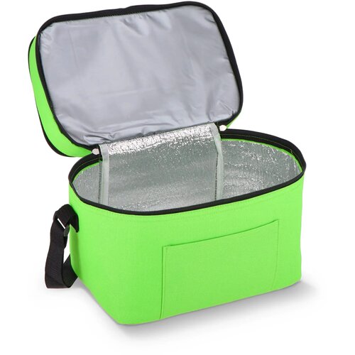 R-PET 600D koeltas met dubbele compartimenten, 30 x 20 x 24 cm, 12L lichtgroen