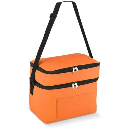 R-PET 600D koeltas met dubbele compartimenten, 30 x 20 x 24 cm, 12L oranje