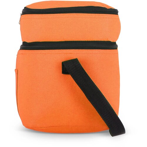 R-PET 600D koeltas met dubbele compartimenten, 30 x 20 x 24 cm, 12L oranje
