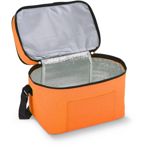 R-PET 600D koeltas met dubbele compartimenten, 30 x 20 x 24 cm, 12L oranje